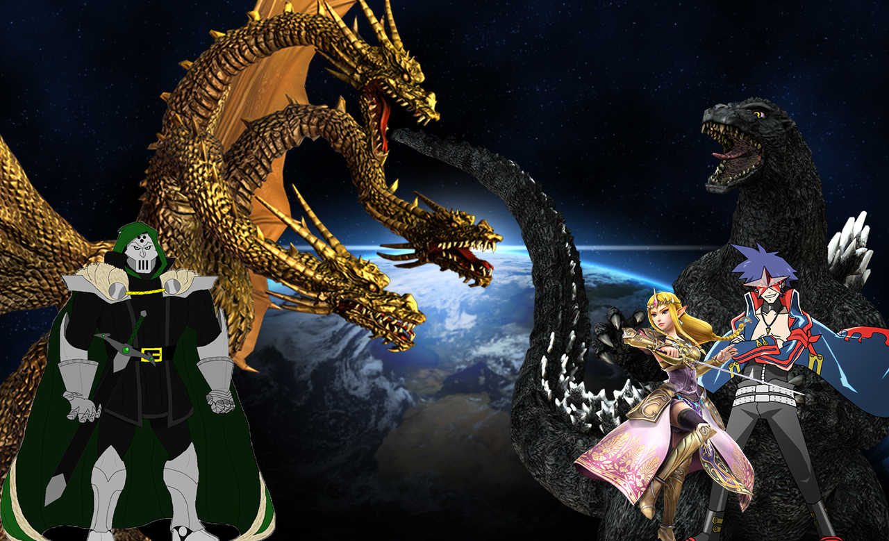 Zelda Simon Godzilla vs Mayhem  King Ghidorah