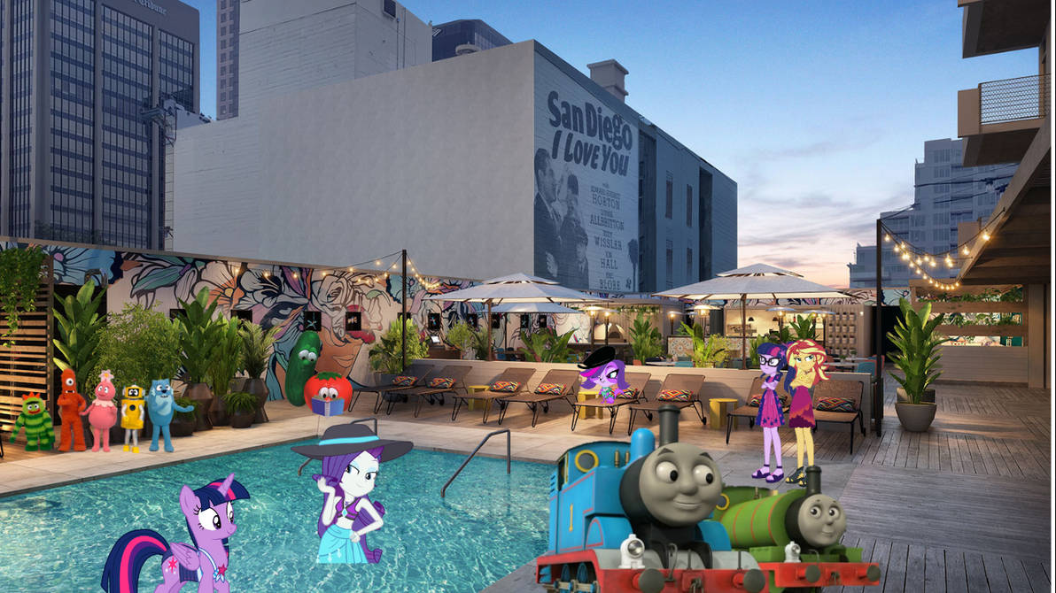 Thomas and his friends having a pool party by LPStheforestengine on ...