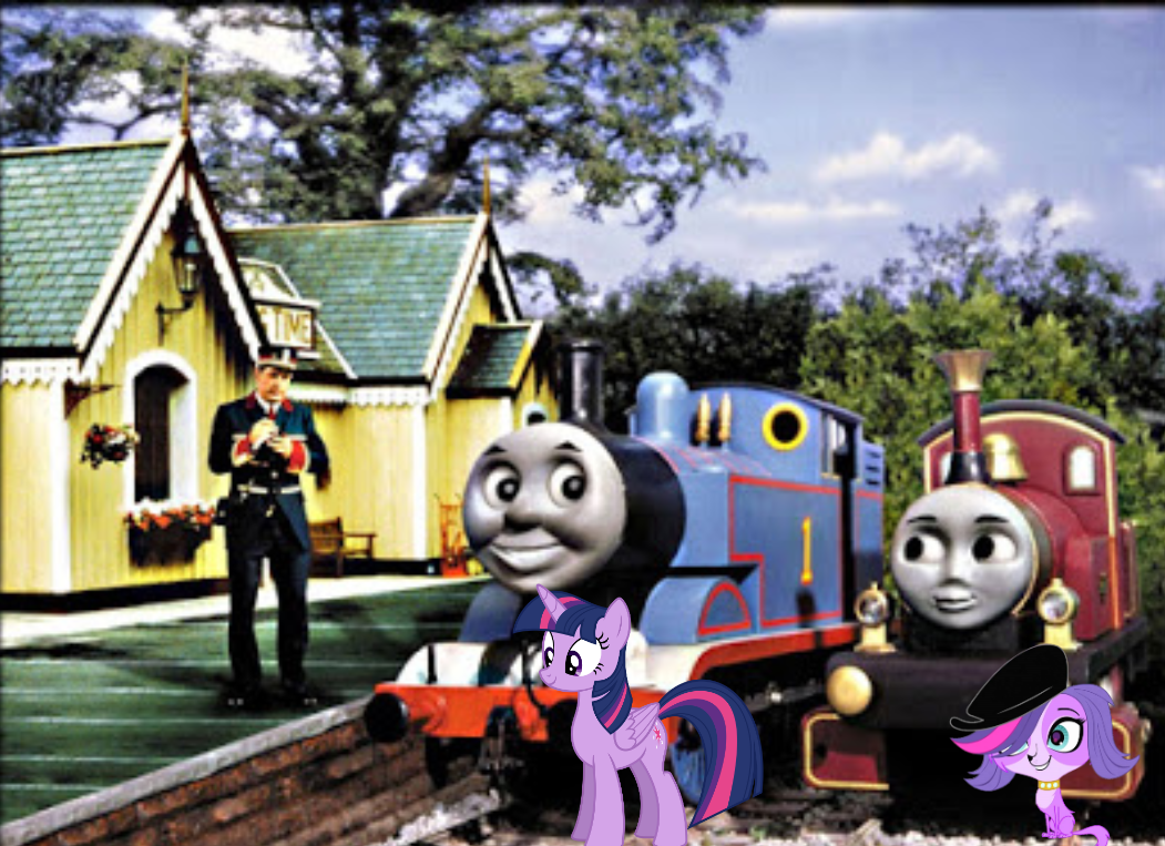 Thomas and the others meeting Mr. Conductor by LPStheforestengine on ...