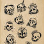 Traditional Skull Tattoo Flash Designs