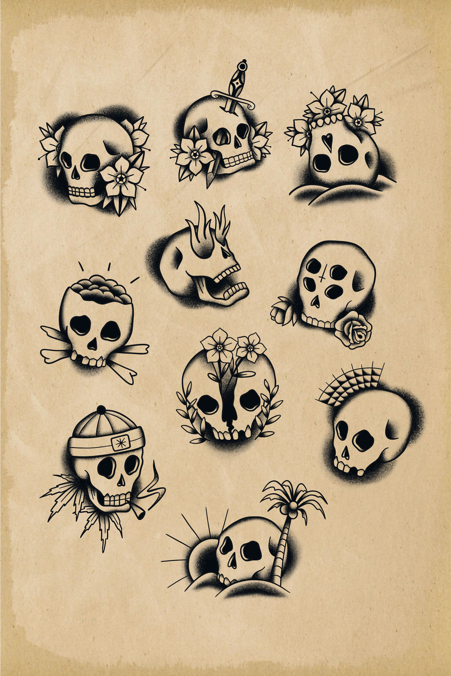 Traditional Skull Tattoo Flash Designs by ivebeencalledmax on DeviantArt