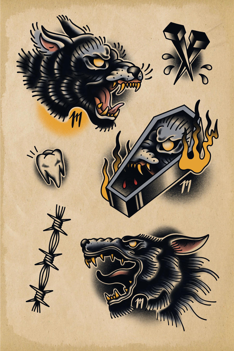 Traditional Wolf Tattoo Designs by ivebeencalledmax on DeviantArt