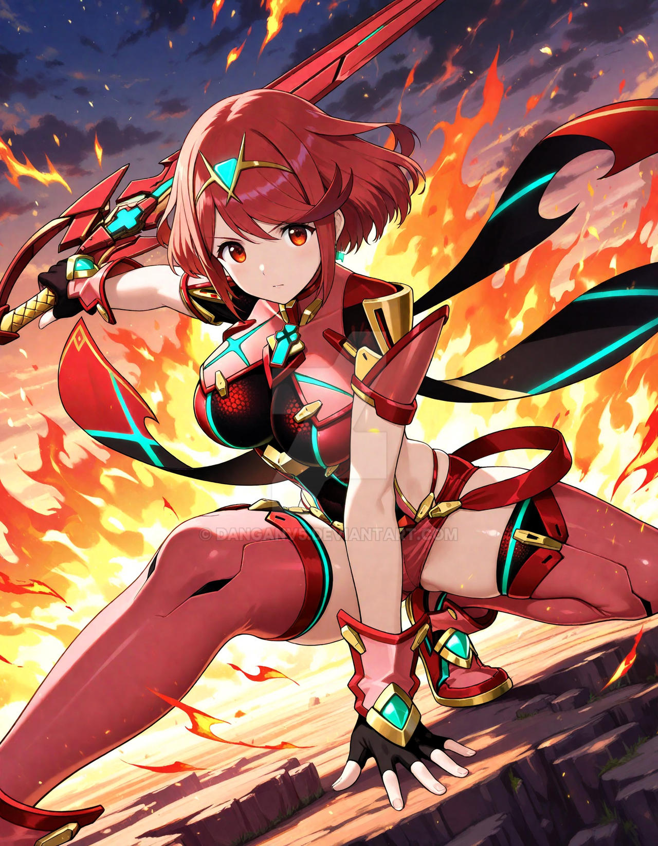 Pyra Hand Extended Pyra: Ready to Fight by DanganV5 on DeviantArt