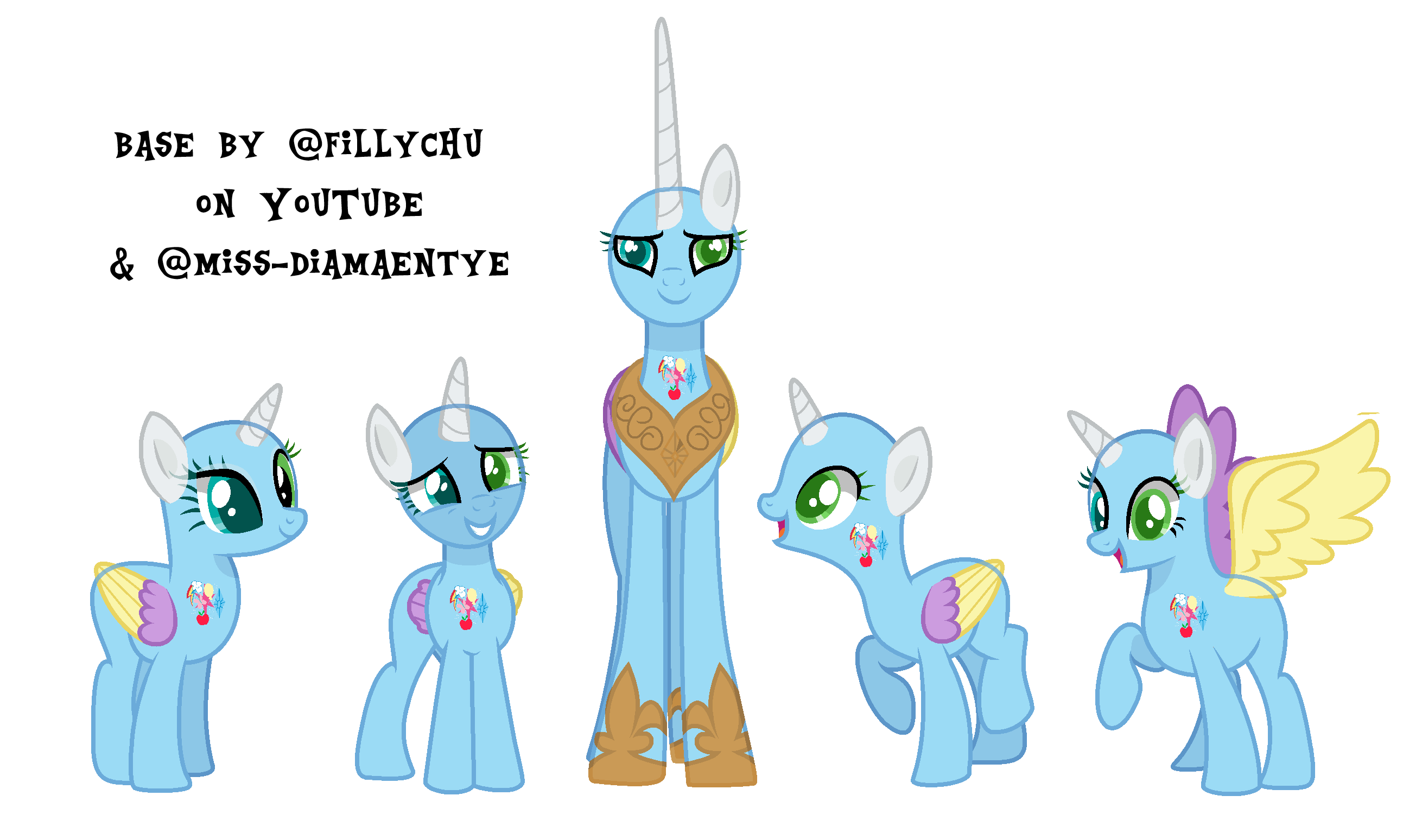 MLP FiM Base 5 Ponies by miss-diamaentye on DeviantArt