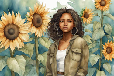 Girl Who Loves Sunflowers III