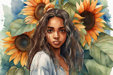 Girl Who Loves Sunflowers II