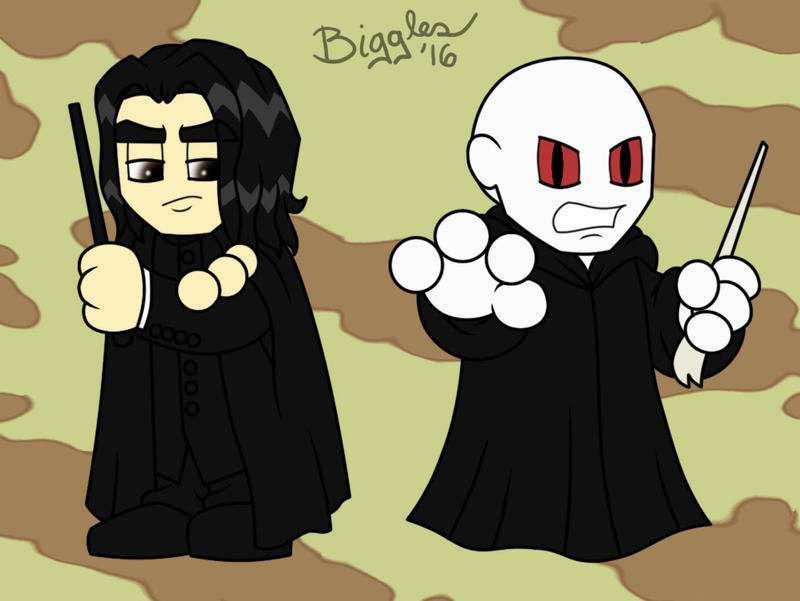 Chibi Snape and Voldemort