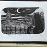 Tiny Ink Drawing: Gothic Nighttime Scene