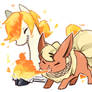 Ponyta and Flareon