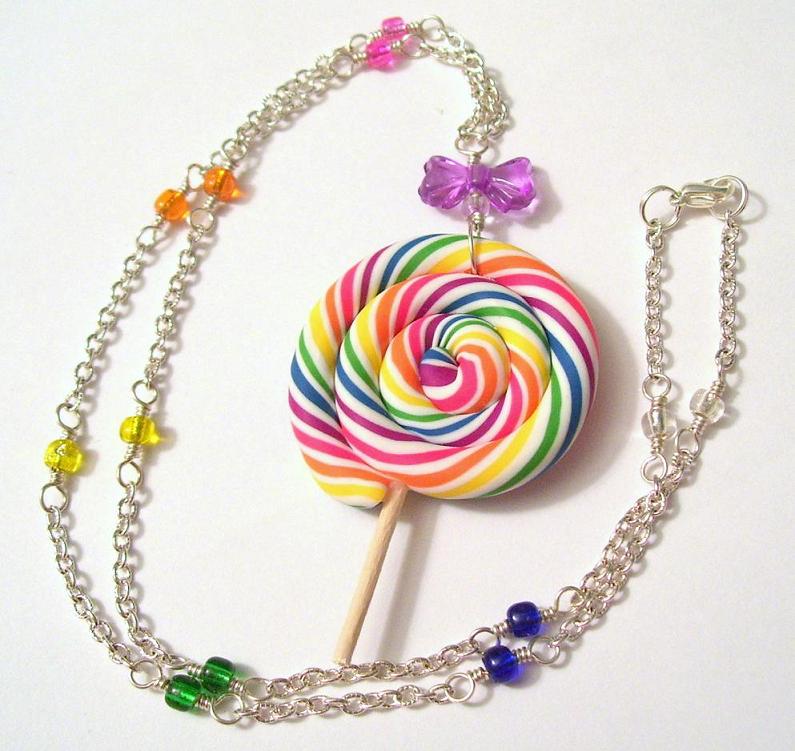 Rainbow Lollipop Necklace