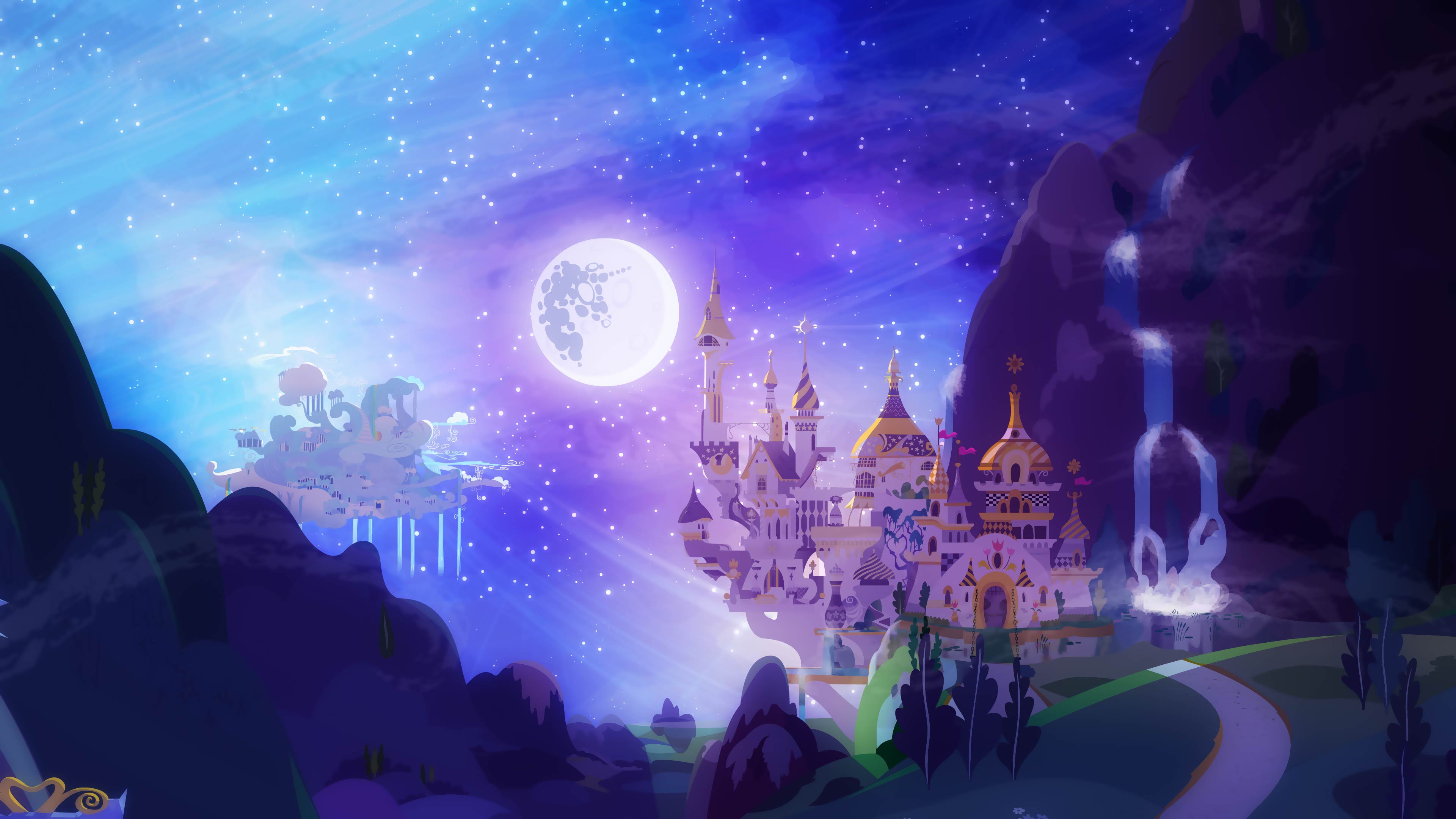 Canterlot At Night Reshaded By MintyRoot On DeviantArt canterlot-at-night-reshaded-by-mintyroot-on-deviantart