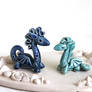 Blue and turquoise dragons