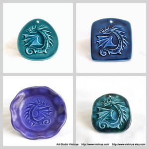 Dragons - small ceramic wall pictures - 2