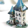 Turquoise-Brown fairy house