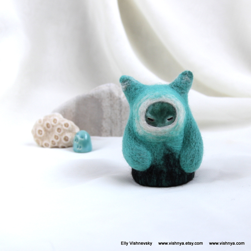 Needle felt turquoise Small kindly Spirit