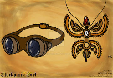 Clockgirl Goggles and necklace