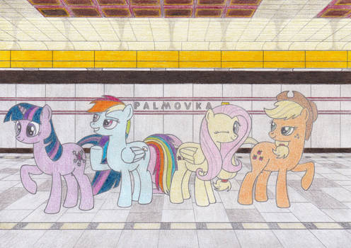 Twilight, Dashie, Fluttershy and AJ at Palmovka