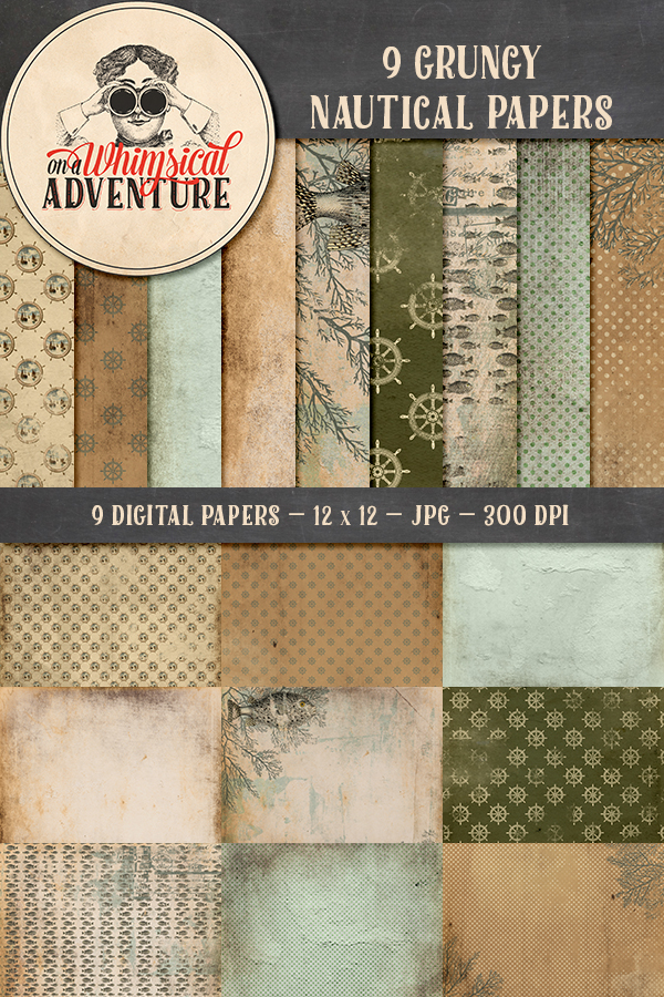 9 Grungy Nautical Papers