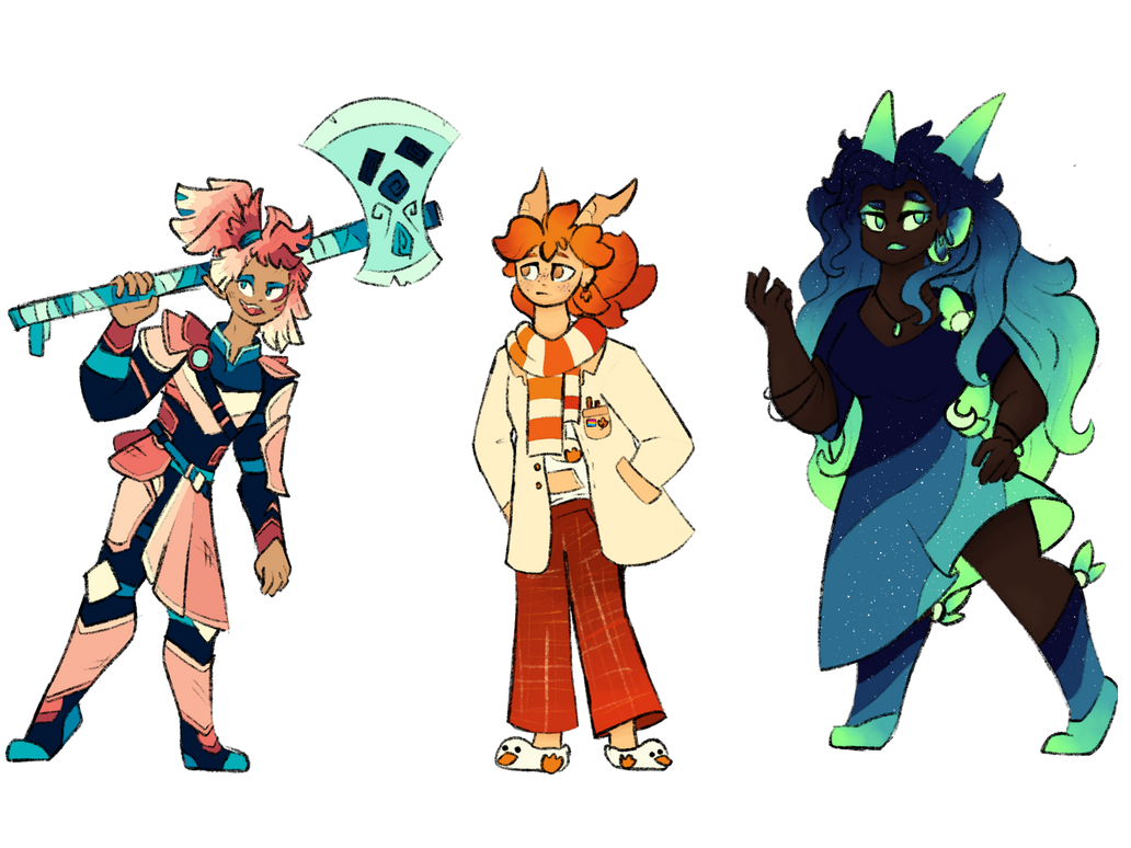 Various humanized designs of my characters by DarkNeptunium on DeviantArt