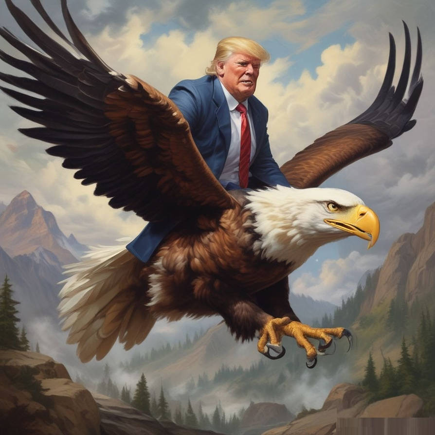 Trump Riding Eagle Donald Trump riding a bald eagle2 by ssjayasena on DeviantArt