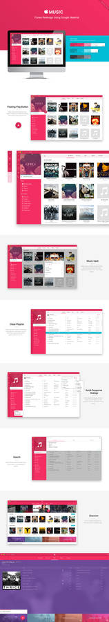 Apple iTunes Redesign Using Google Material