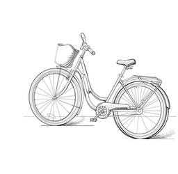 How to draw a bike with pencil step-by-step