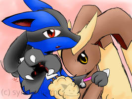 Lucario and Lopunny