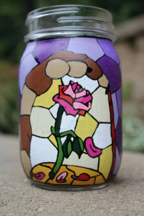 Beauty and the Beast Stained Glass Jar by anantz0075 on DeviantArt Beauty and the Beast Stained Glass Jar by anantz0075 on DeviantArt