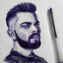 Virat Kohli Pen Art Portrait