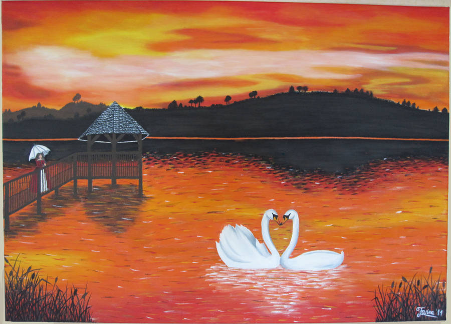 Sunset Acrylic Painting by AniraFarinA