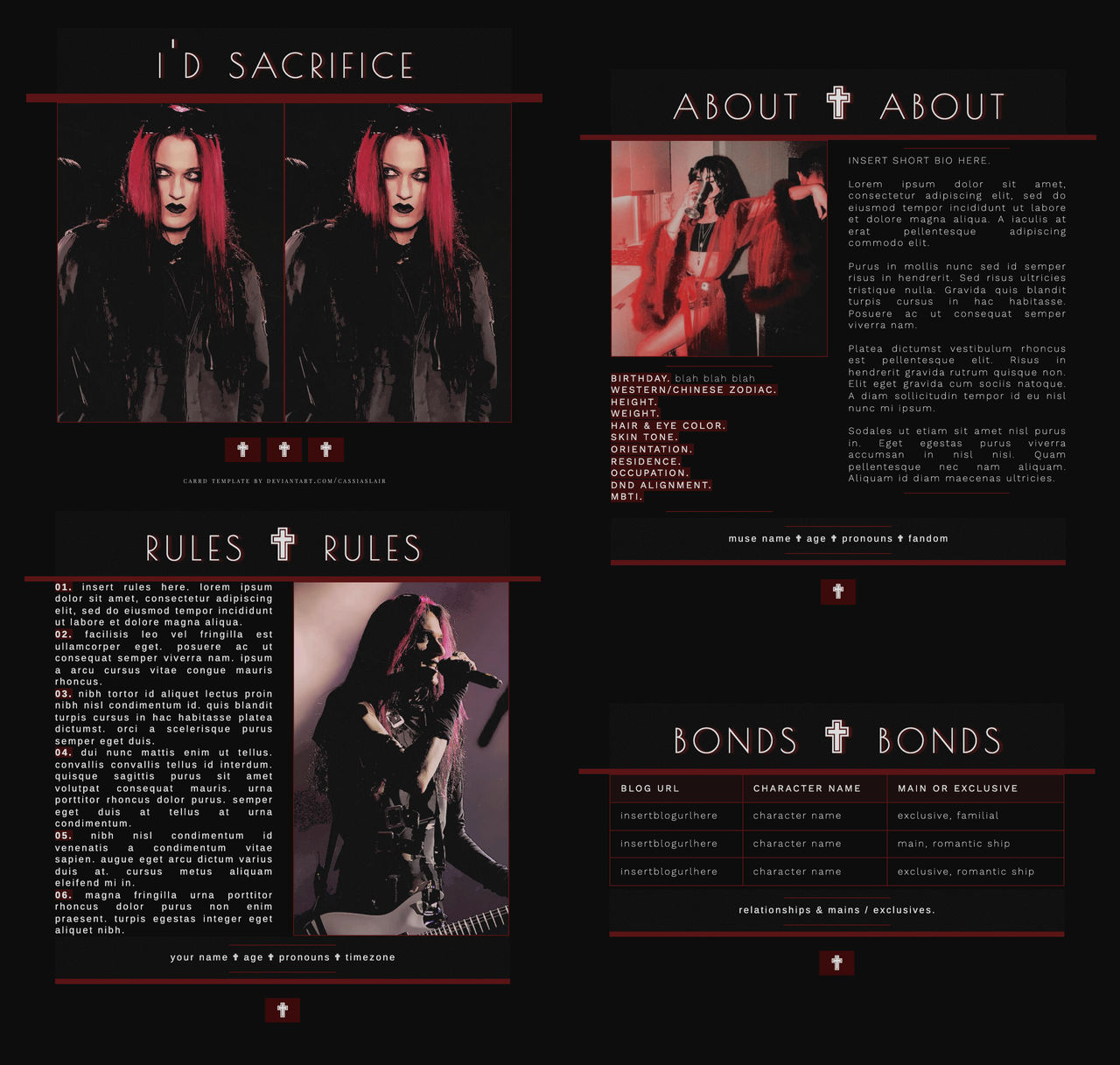 carrd template: sacrifice (single muse) by cassiaslair on DeviantArt carrd-template-sacrifice-single-muse-by-cassiaslair-on-deviantart