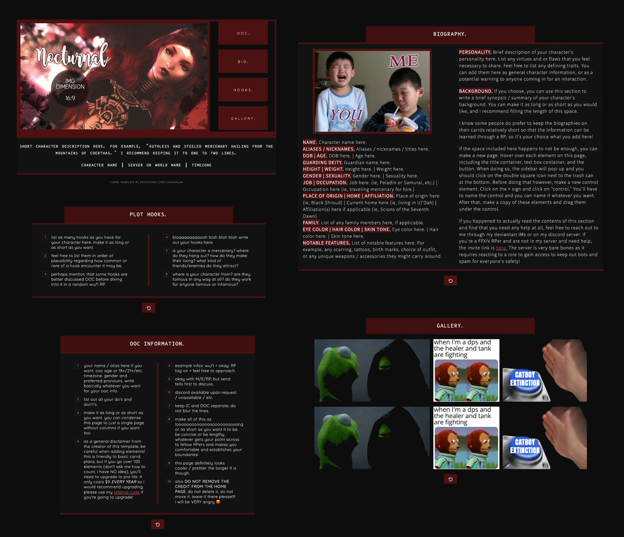 PAID CARRD TEMPLATE nocturnal (BASIC PLAN) by cassiaslair on DeviantArt