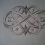 hearts and infinity sign tattoo design