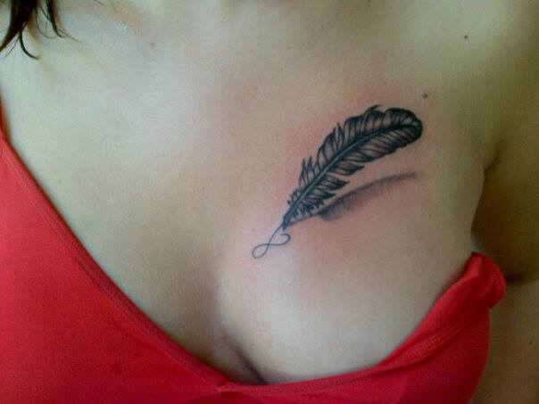 3D feather tattoo infinity