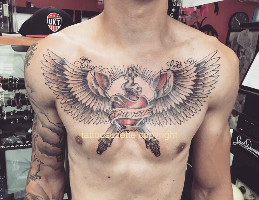 chest wings tattoo by tattoosuzette on DeviantArt