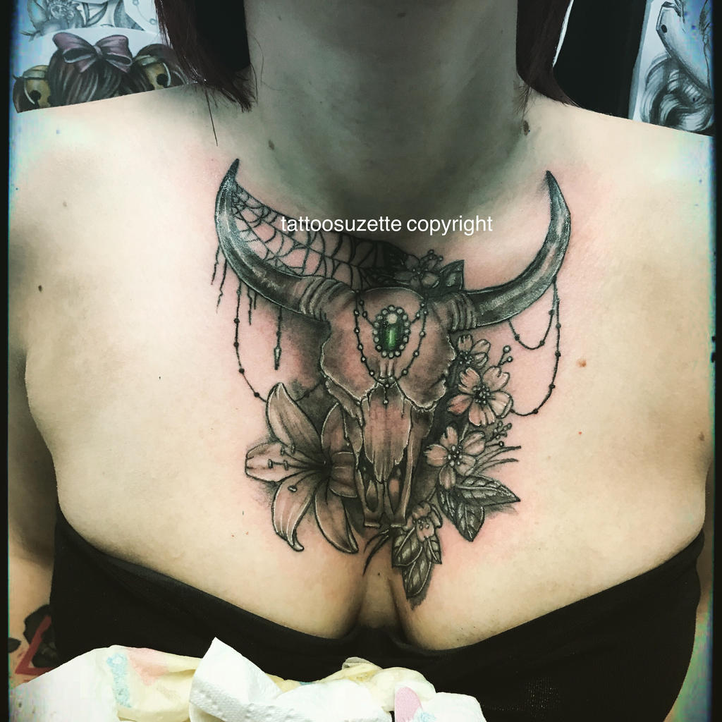 chest tattoo woman by tattoosuzette on DeviantArt