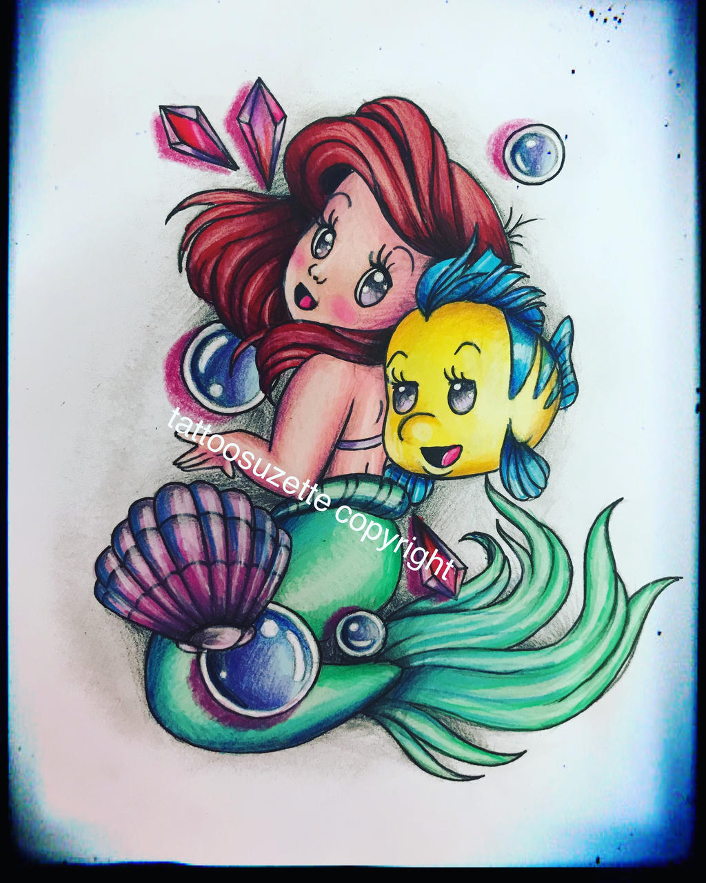 little mermaid tattoo design by tattoosuzette on DeviantArt