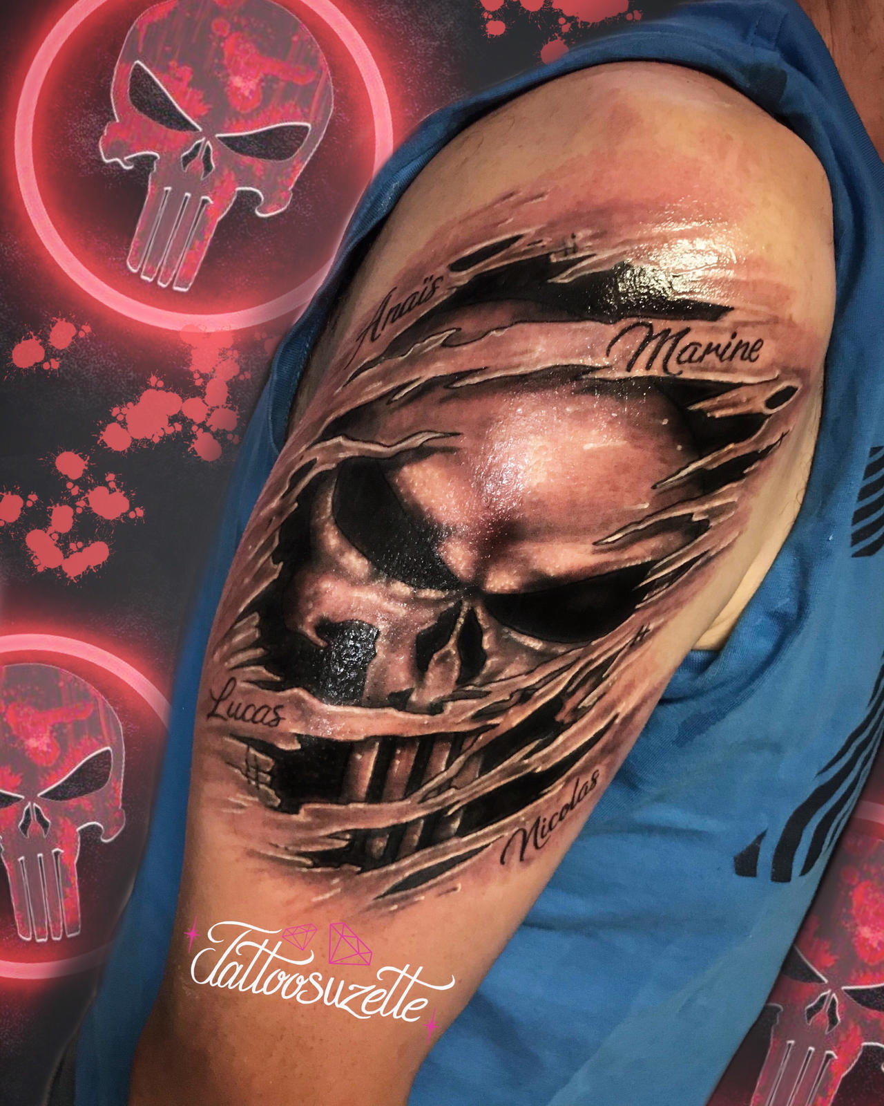 Tatouage punisher by tattoosuzette on DeviantArt