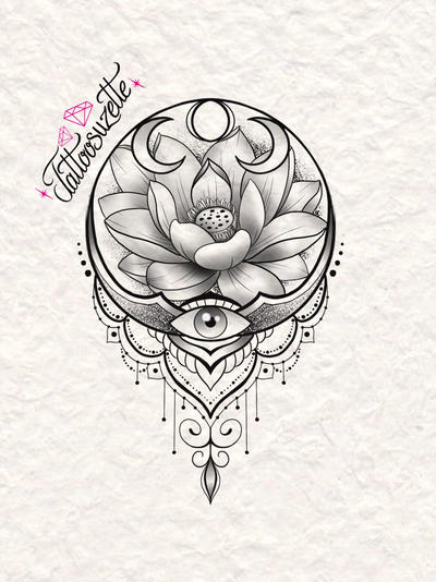 Mandala lotus jewel tattoo design by tattoosuzette on DeviantArt