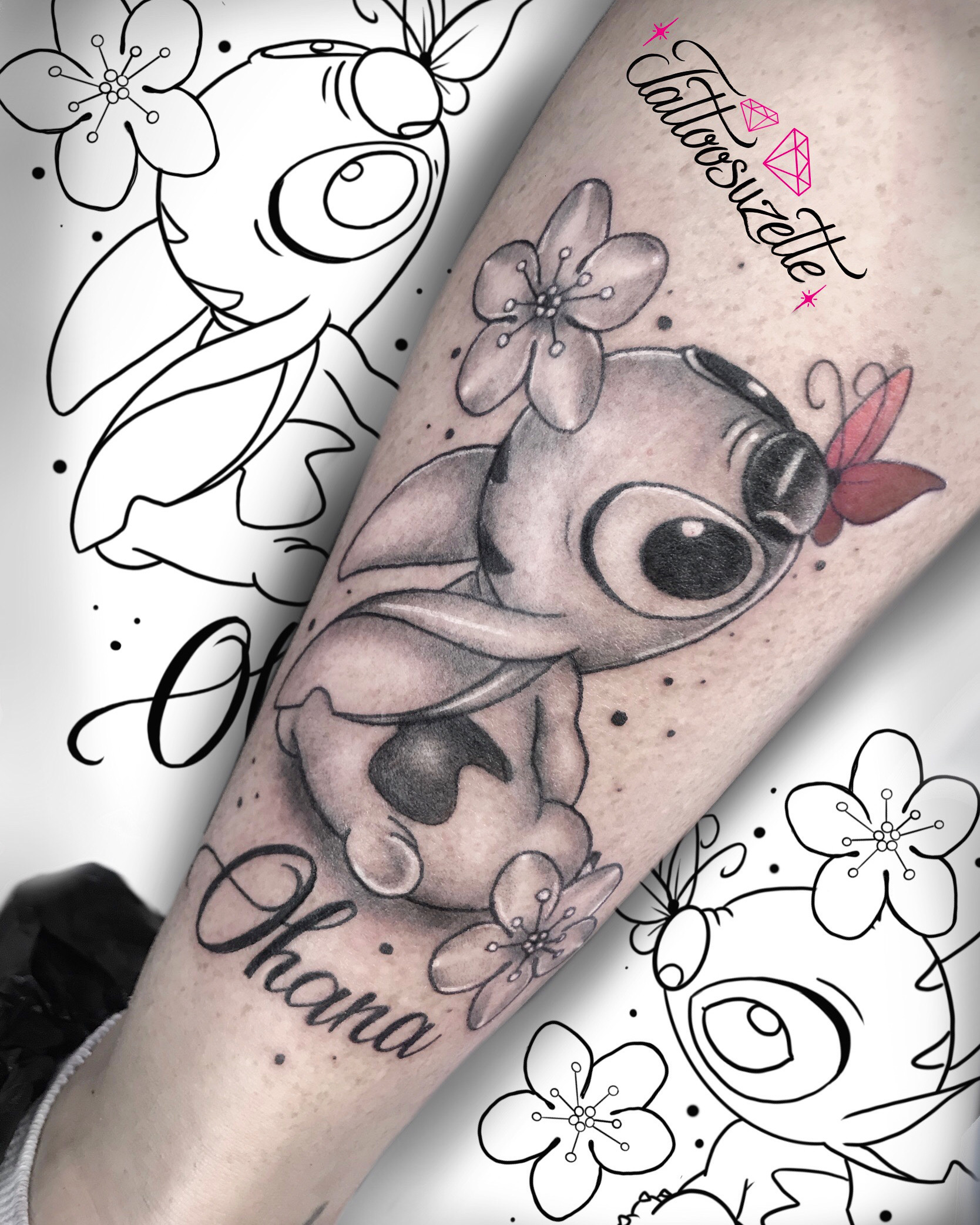 Tatouage stitch aquarelle by tattoosuzette on DeviantArt