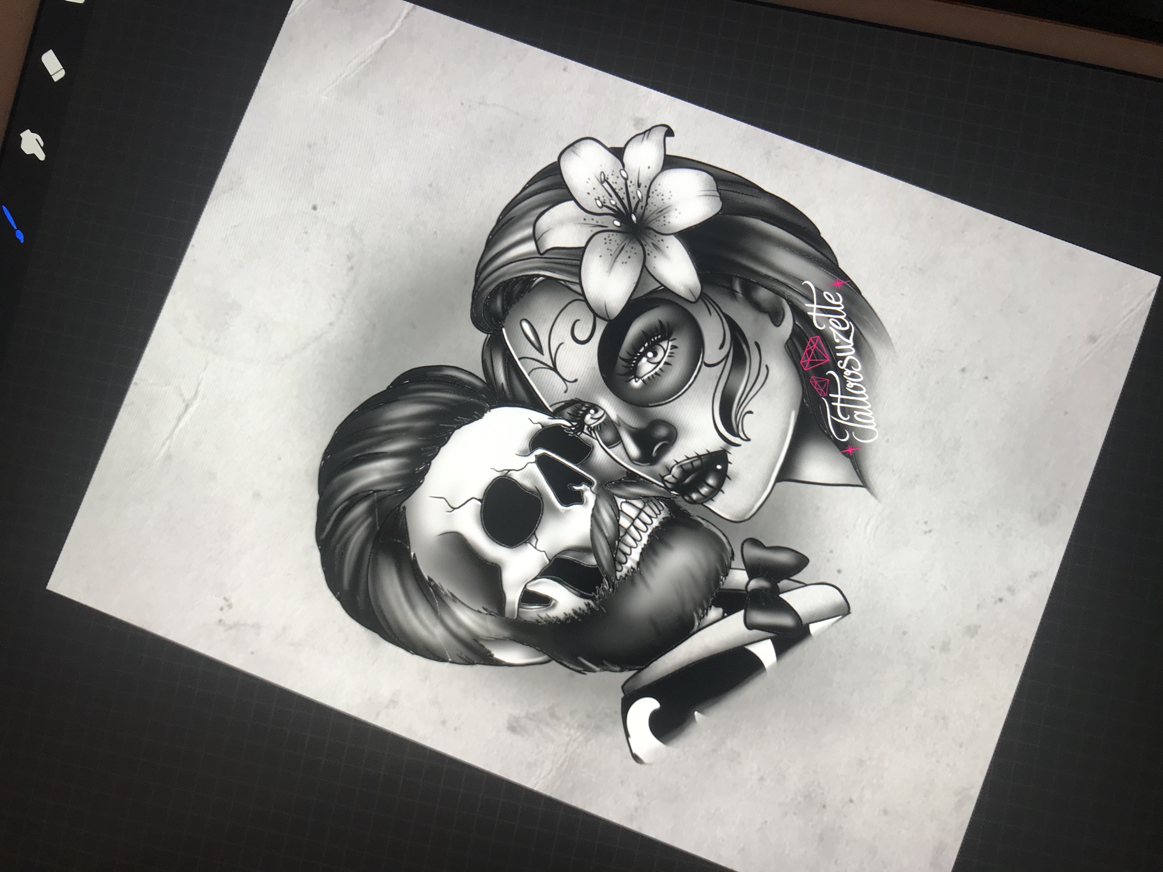 skull santa muerte tattoo design by tattoosuzette on DeviantArt
