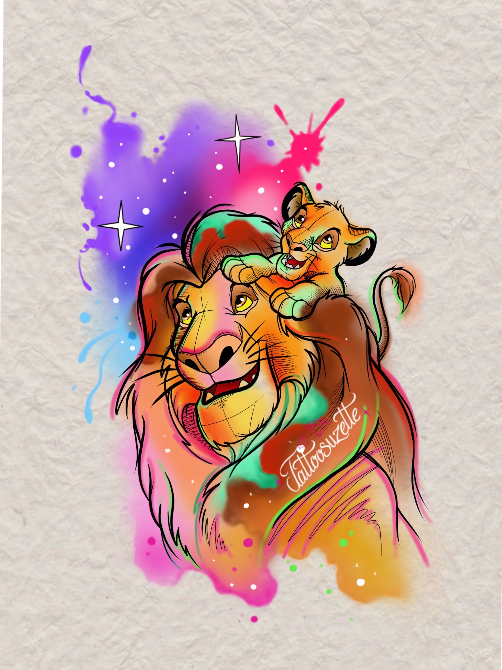 images Lion King Watercolor Tattoo lion king watercolor tattoo by