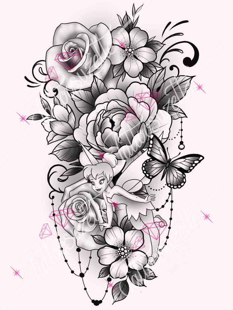 Tatouage stitch fleurs by tattoosuzette on DeviantArt