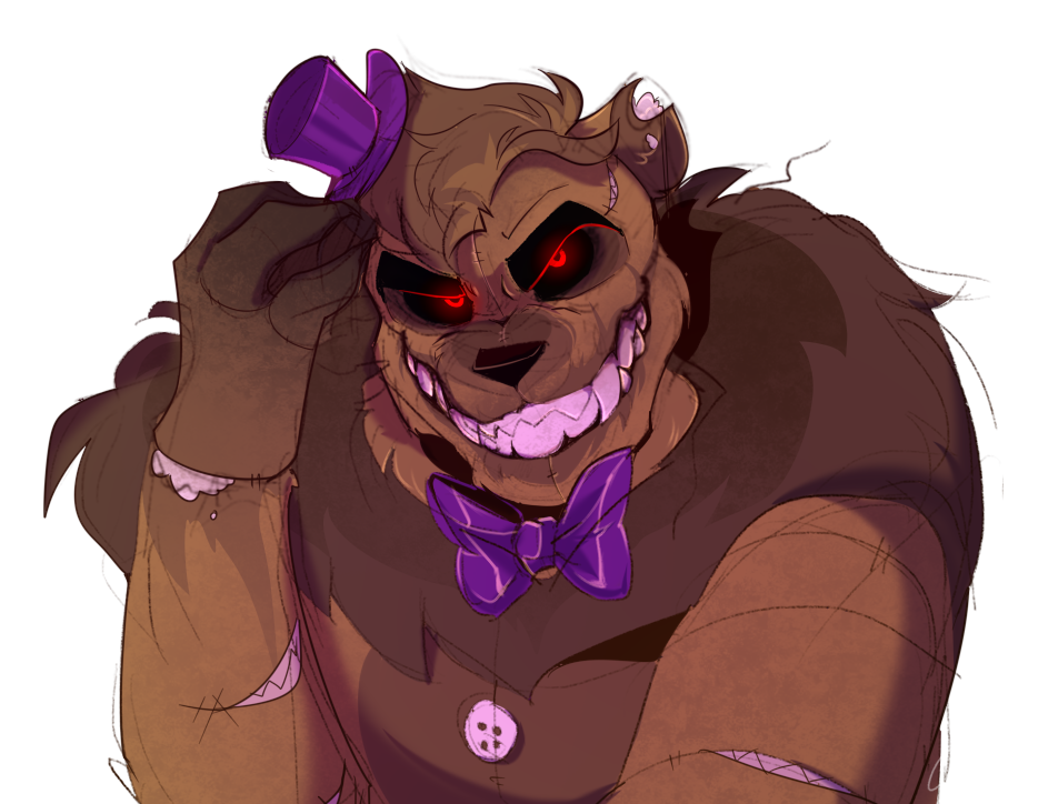 FNAF 4 - Nightmare Fredbear (redraw) by PopAnimals on DeviantArt