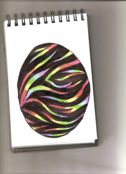 colorful zebra egg