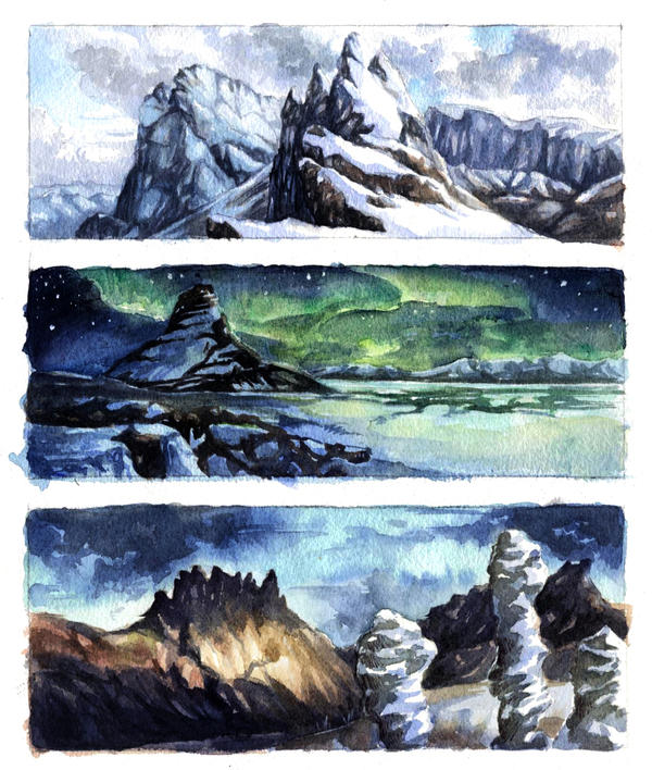 Watercolour landscape practice