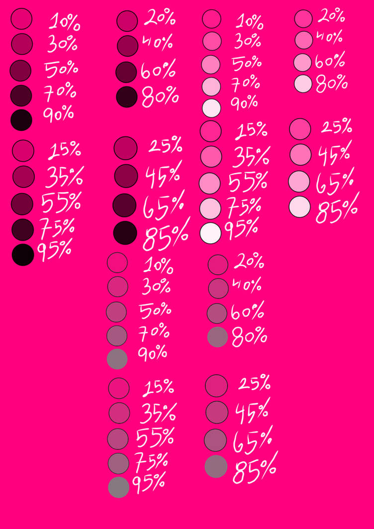 Pink Timts The Shades, Tints and Tones of Pink by NezukoRempaDeviart07 on DeviantArt
