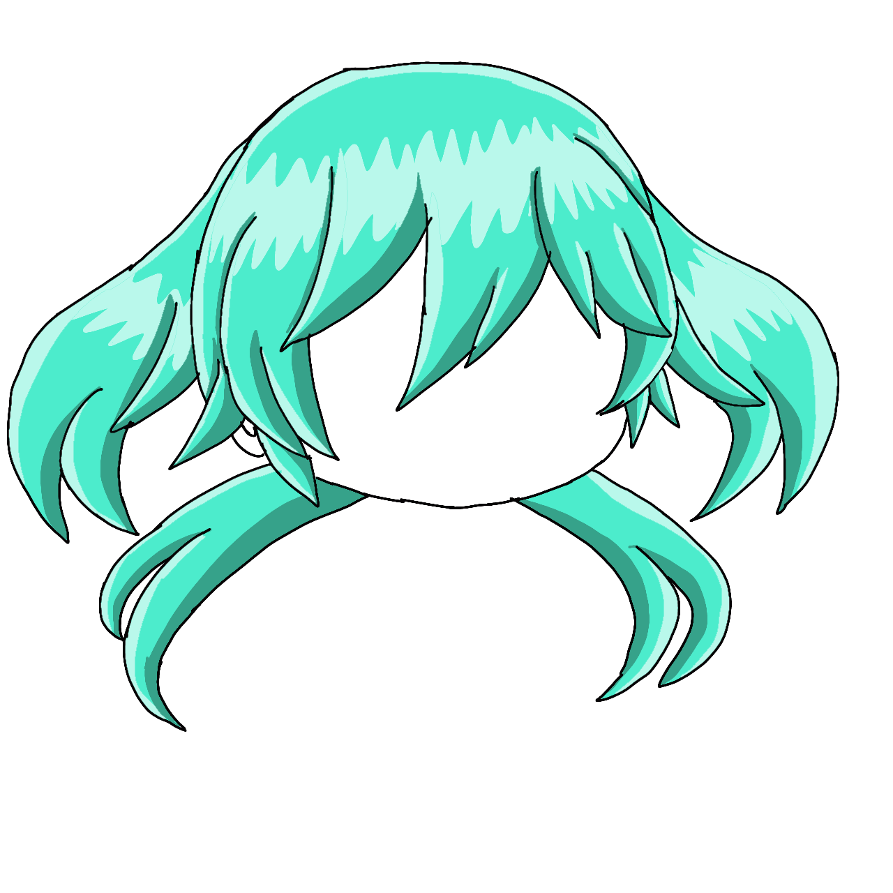 Pixilart - Anime Base With Hair, HD Png Download , Transparent Png