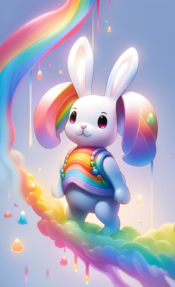 Rainbow Rabbit Deviantart Rainbow Bunny by NezukoRempaDeviart07 on DeviantArt