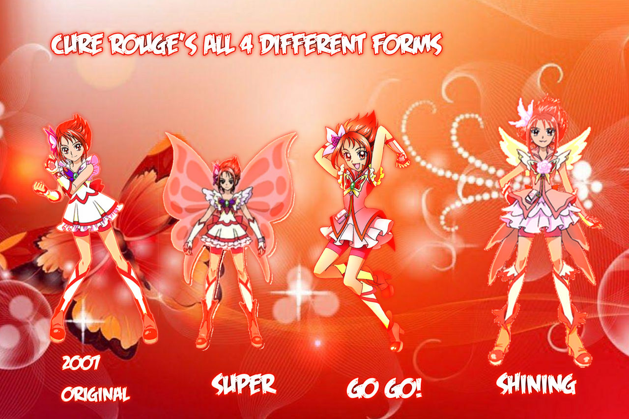 Cure Rougw Cure Rouge's All 4 Different Forms by NezukoRempaDeviart07 on DeviantArt